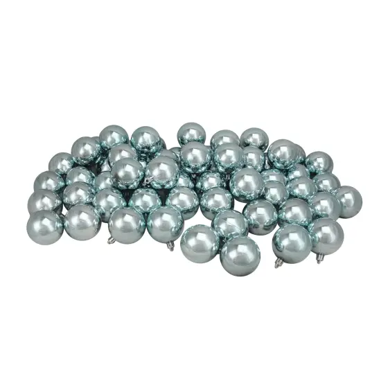 Northlight Shatterproof Shiny Christmas Ball Ornaments 2.5" (60mm) - Mermaid Blue - 60ct {1}