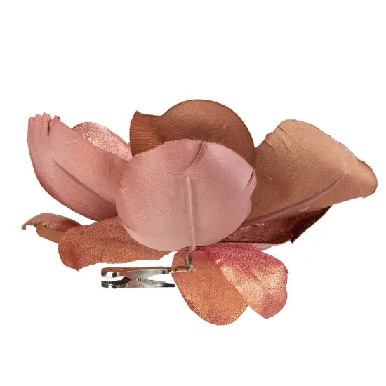 Northlight Artificial Magnolia Flower Christmas Clip Ornament - 7" - Peach Pink {3}