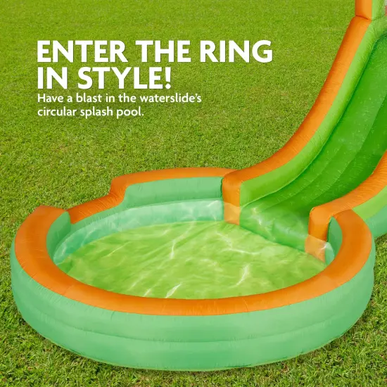 Sunny & Fun Inflatable Water Slide & Water Slides for Kids Backyard with Air Pump & Carrying Case Green {4}