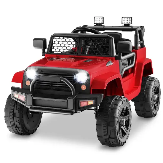 Kids Electric Ride-On Truck with Remote, Music and Safety Features Red {1}