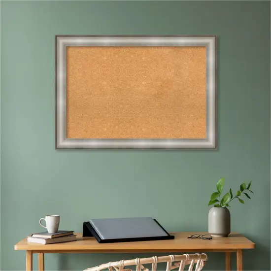 Imperial Framed Corkboard, Natural Cork Imperial Silver {5}