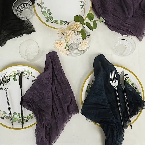 10 Cheesecloth Gauze Cotton Dinner Table Napkins Dusty blue {3}