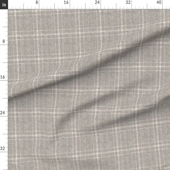 Various Fabrics by the Yard or Fat Quarter Grey Tartan Farmhouse Academia Plaid Large Neutral Scale Cottagecore Grandmillennial Custom Printed Fabric by Spoonflower {1}