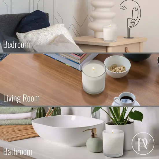 Pavelle 12 Pack Glass Candle Jars, 10 oz Empty Candle Jars with Bamboo Lids for Candle Making & Candle Storage {6}