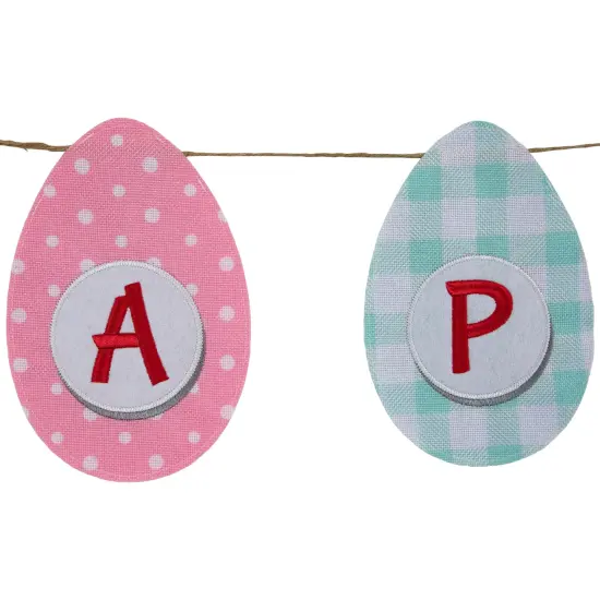 Northlight 70" Pastel Checkered and Striped "Happy Easter" Hanging Banner Green {5}