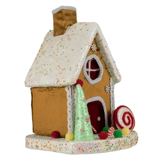Northlight Gingerbread Glitter Candy House Christmas Decoration - 13" Brown {6}