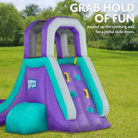 Sunny & Fun Inflatable Water Slide & Water Slides for Kids Backyard with Air Pump & Carrying Case Purple {3}
