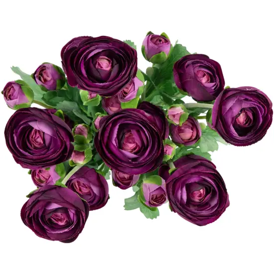 Northlight Real Touch&trade; Light Plum Purple Ranunculus Artificial Floral Sprays, Set of 6 - 21" {7}