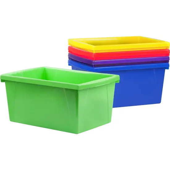 Medium Classroom Storage Bin, 5.5 Gallon, Assorted Color, Set of 6 {2}