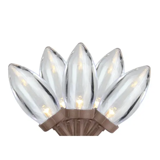 Northlight LED C9 Christmas Lights - Warm White - 16' Brown Wire - 25ct Clear {1}