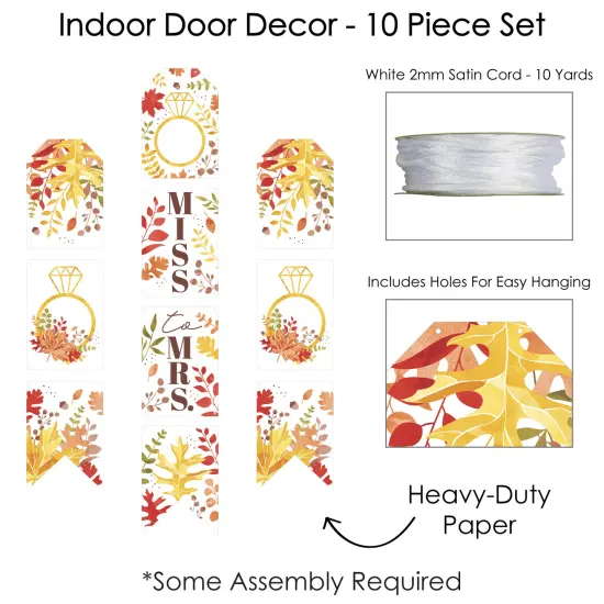 Big Dot of Happiness Fall Foliage Bride - Hanging Vertical Paper Door Banners - Autumn Leaves Bridal Shower and Wedding Party - Indoor Door Decor {6}