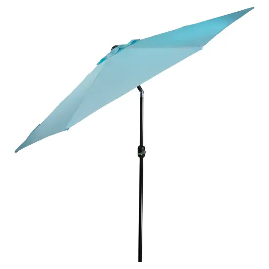 Northlight 9ft Outdoor Patio Market Umbrella with Hand Crank and Tilt, Turquoise Blue {6}