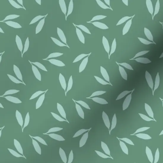 Various Fabrics by the Yard or Fat Quarter Simple Botanical Jade Green Minimal Garden Ditsy Leaf Custom Printed Fabric by Spoonflower {7}
