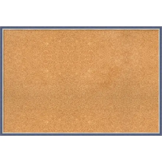 Theo Narrow Wood Framed Corkboard, Natural Cork Theo Blue {1}