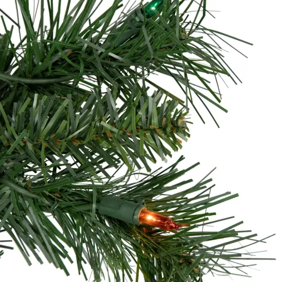 Northlight Pre-lit Chatham Pine Artificial Christmas Wreath, 24-Inch, Multi-Color Lights Green {3}