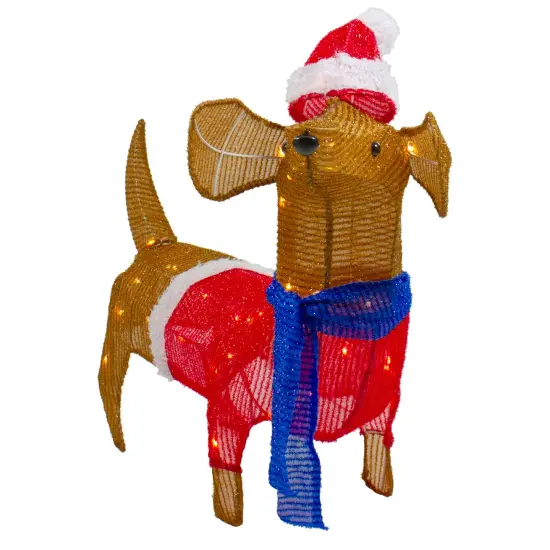 Northlight 26" LED Lighted Dachshund Dog Outdoor Christmas Decoration Brown {6}