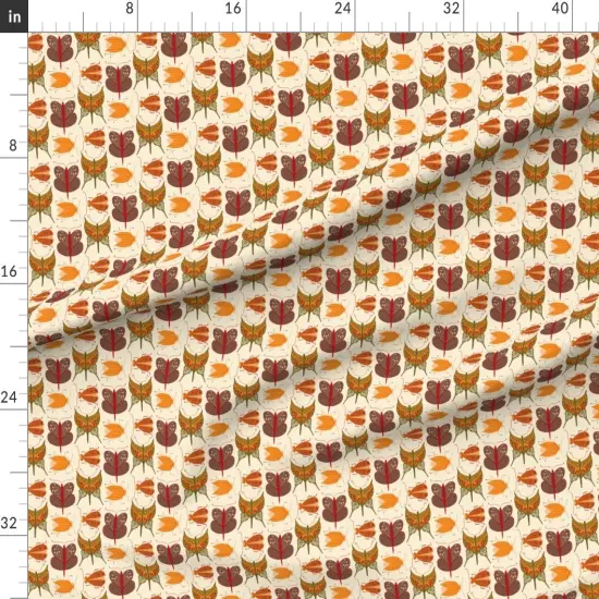 Various Fabrics by the Yard or Fat Quarter Abstract Bug Boho Botanical Butterfly Beetle Folk Art Custom Printed Fabric by Spoonflower {1}