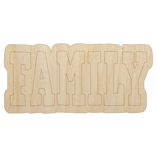 Family Fun Text Unfinished Wood Shape Piece Cutout for DIY Craft Projects {7}