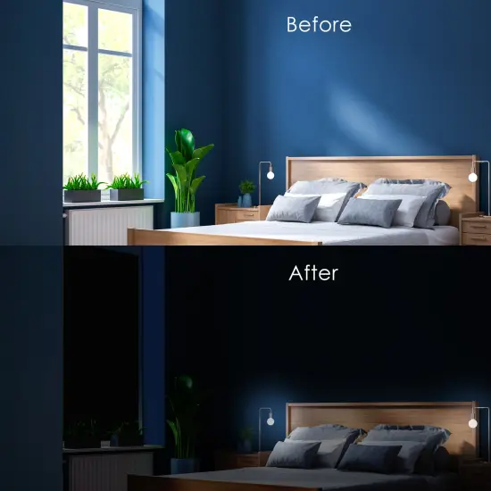 7Penn Temporary Blackout Shades - 57 x 118in Window Black Out Curtain Blinds {4}