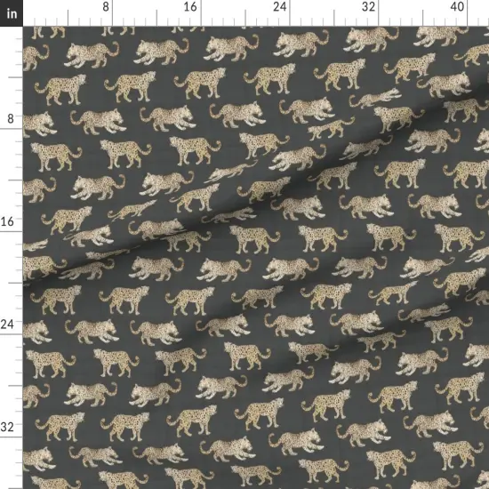 Various Fabrics by the Yard or Fat Quarter Watercolor Leopard Brown Black Whimsical Safari Chinoiserie Animal Print Custom Printed Fabric by Spoonflower {1}