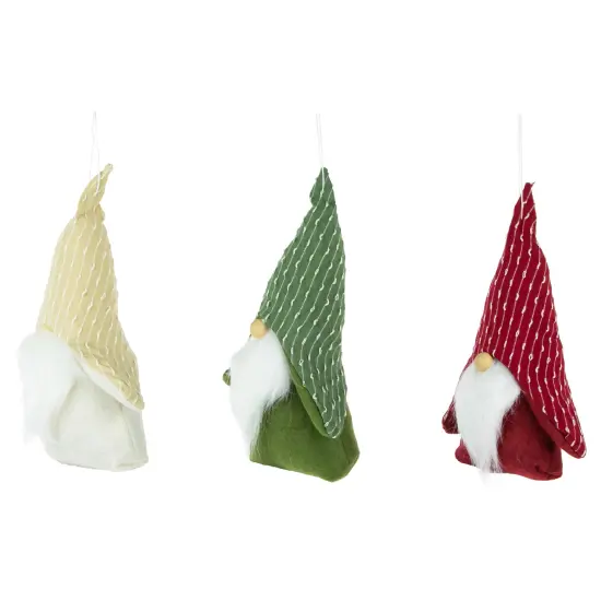 Northlight Standing Plush Gnomes Christmas Figurine Ornaments - 8.5" - Set of 3 Red {4}