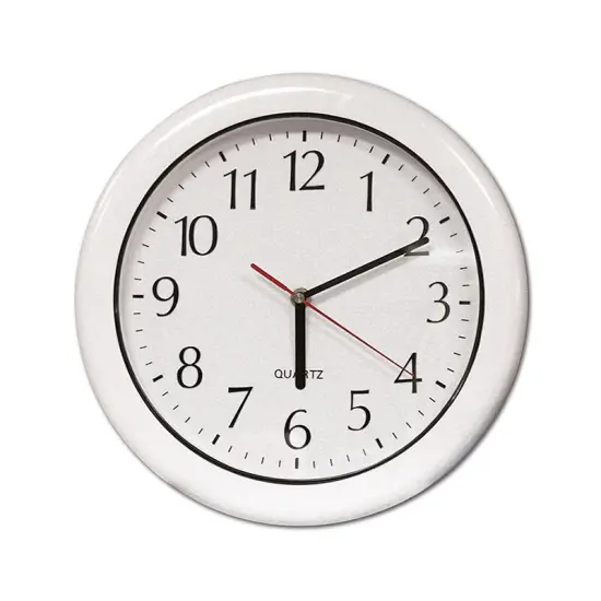 Swim Central 12" White Large Print Outdoor Clock {1}