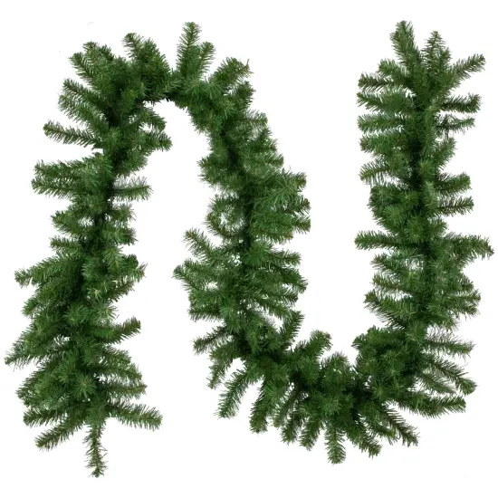 Northlight 9' x 12" Dorchester Pine Artificial Christmas Garland, Unlit Green {1}