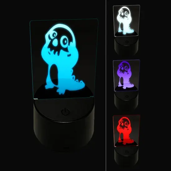 Spooky Creature Wearing Skull 3D Illusion LED Night Light Sign Nightstand Desk Lamp {1}