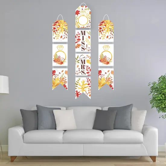 Big Dot of Happiness Fall Foliage Bride - Hanging Vertical Paper Door Banners - Autumn Leaves Bridal Shower and Wedding Party - Indoor Door Decor {3}
