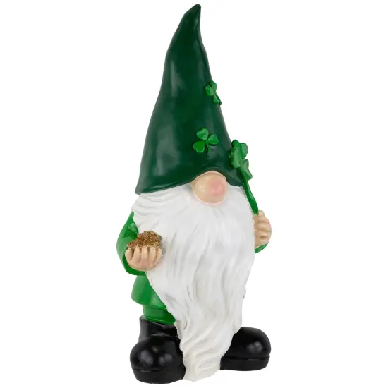 Northlight St. Patrick's Day Shamrock Gnome Outdoor Garden Statue - 16.25" Green {5}