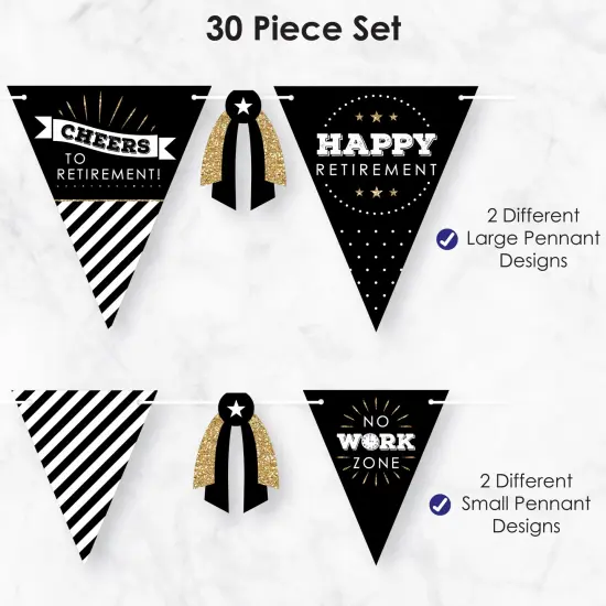Big Dot of Happiness Happy Retirement - DIY Retirement Party Pennant Garland Decoration - Triangle Banner - 30 Pieces {6}