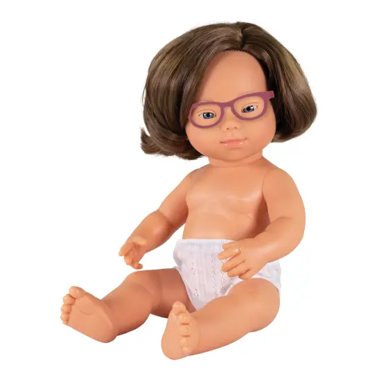 Miniland Dolls with Special Needs 15" - Girl with Down Syndrome and Glasses {1}