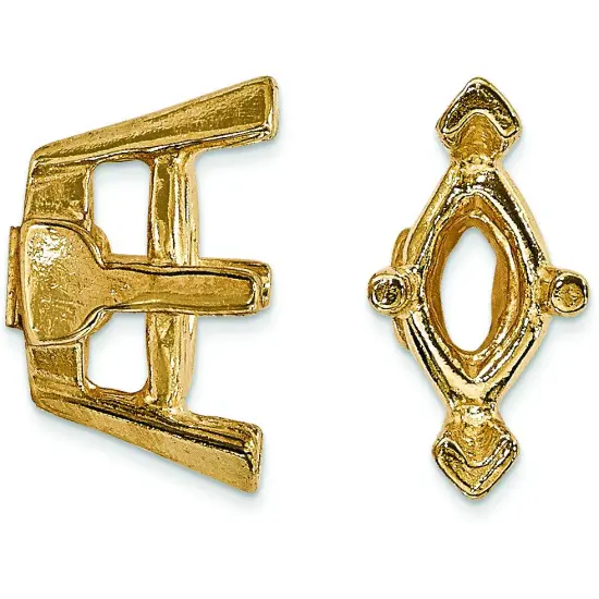 14K Gold 6 Prong Marquise V-End Setting 5x3mm {1}