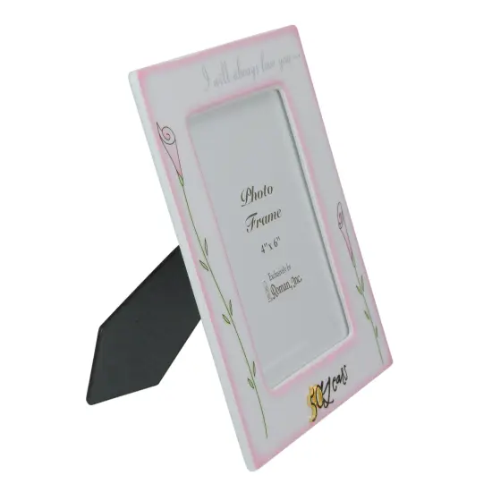 Roman Floral 50th Wedding Anniversary Picture Frames - for a 4" x 6" Photo - 8" - Set of 2 White {3}