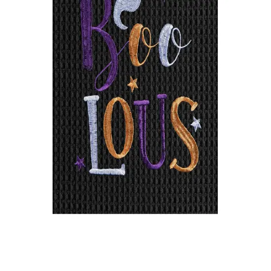 FAB-Boo-Lous Ghost Embroidered Cotton Halloween Waffle Weave Kitchen Towel {4}