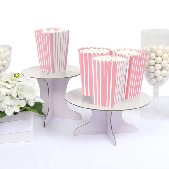 Big Dot of Happiness Pink Stripes - Simple Party Favor Popcorn Treat Boxes - Set of 12 {4}