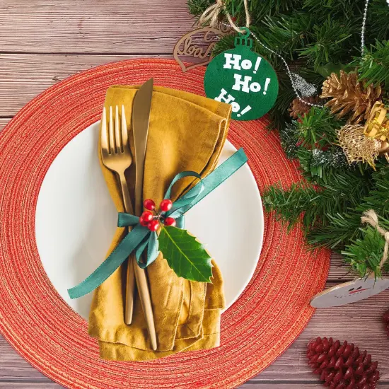 Wrapables 15" Woven Round Placemats (Set of 6) Tomato Red {5}