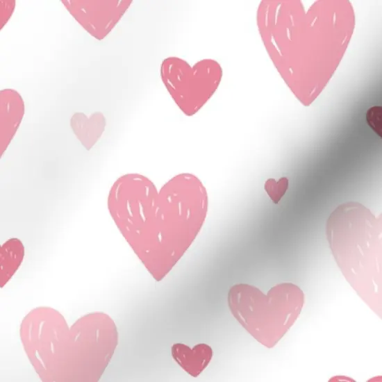 Various Fabrics by the Yard or Fat Quarter Love Heart Pink Pastel Custom Printed Fabric by Spoonflower {7}