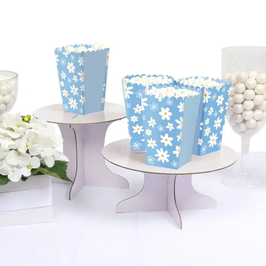 Big Dot of Happiness Blue Daisy Flowers - Floral Party Favor Popcorn Treat Boxes - Set of 12 {4}