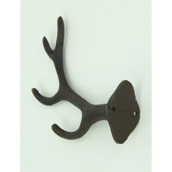 Rustic Brown Cast Iron Antler Wall Hook Set 8 Piece {3}