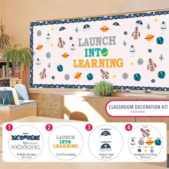 Big Dot of Happiness Outer Space Galaxy School Bulletin Board Set Classroom Decoration Kit {3}