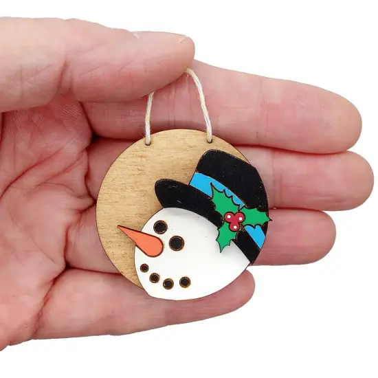 Miniature Snowman Sign, 1:12 Scale Christmas Door Hanger Decor, Adorabilities {1}