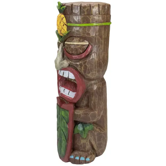 Northlight 16" Solar Lighted Polynesian Outdoor Garden Tiki Statue Brown {4}
