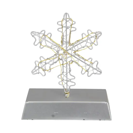 Northlight 7.5" LED Lighted Silver Wired Snowflake Christmas Stocking Holder {6}