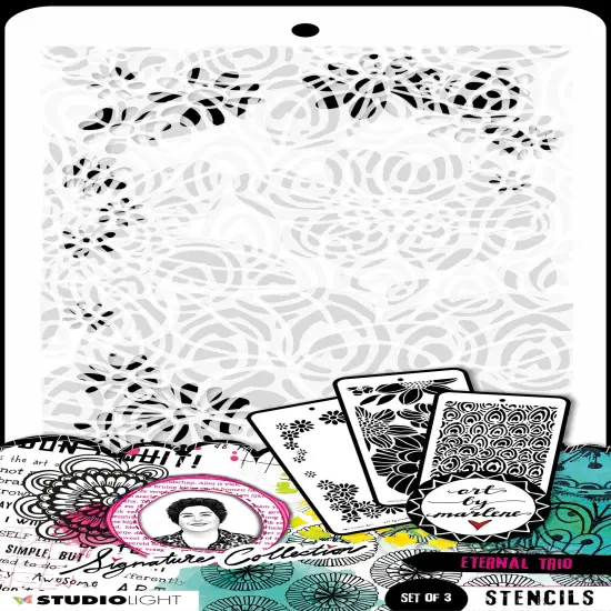 Art By Marlene Eternal Trio 4.33"X8.38" Stencil-Nr. 185, Eternal Trio {1}