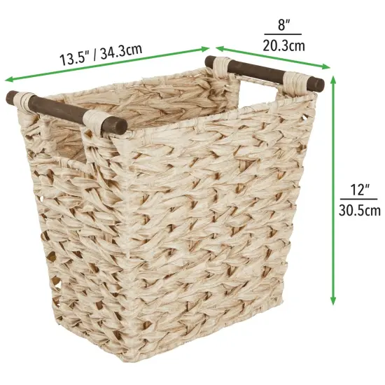 mDesign Woven Plastic Trash Can Wastebasket, Garbage Container Bin {3}