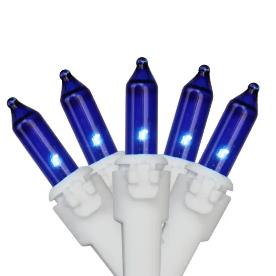 Northlight Mini Incandescent Christmas Lights - Blue - 20.25' White Wire - 100ct {1}