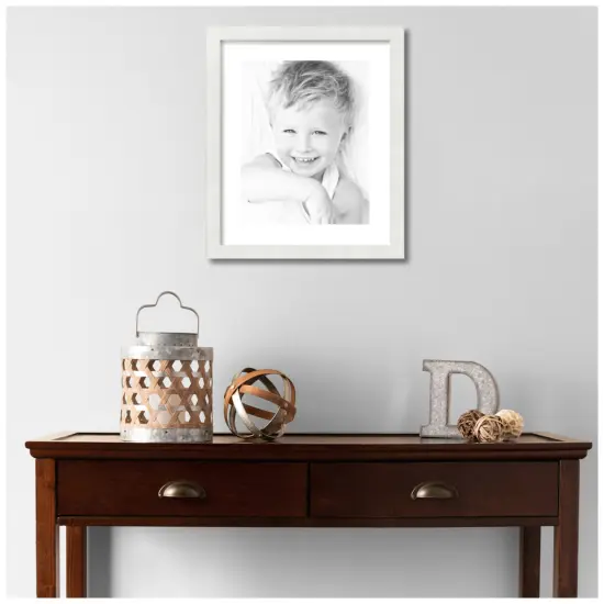 ArtToFrames 15x18" Matted Picture Frame with 11x14" Single Mat Photo Opening Framed in 1.25" White and 2" Mat (FWM-3966-15x18) {2}