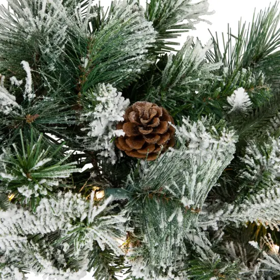 Northlight Real Touch&trade;️ Pre-Lit Flocked Rosemary Emerald Angel Pine Artificial Christmas Wreath - 30" - Clear LED Lights Green {6}