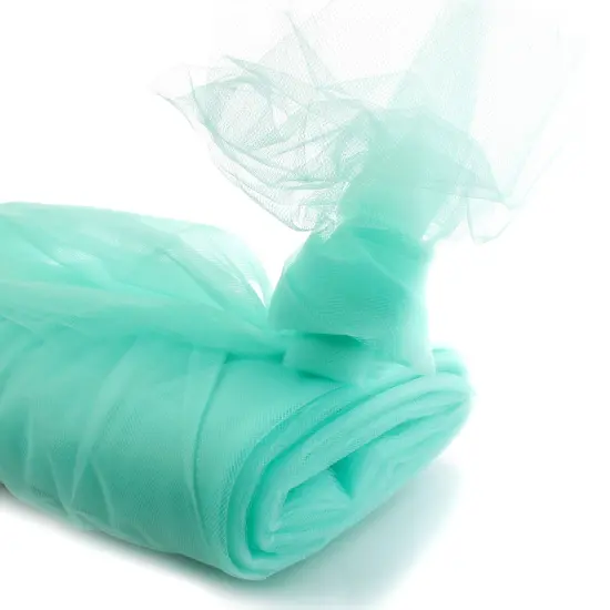 54" Tulle Fabric Bolt Aqua {1}